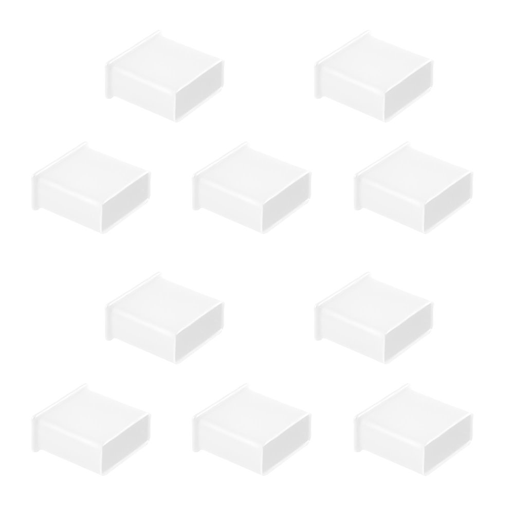 Skweawert 10 PCS USB2.0 Port Anti-dust Plugs, PE Covers Caps Stoppers, Port Protector for PC Computer Laptop Router Network Hub or Other Standard USB 2.0, 0.51 x 0.2 (LxW)