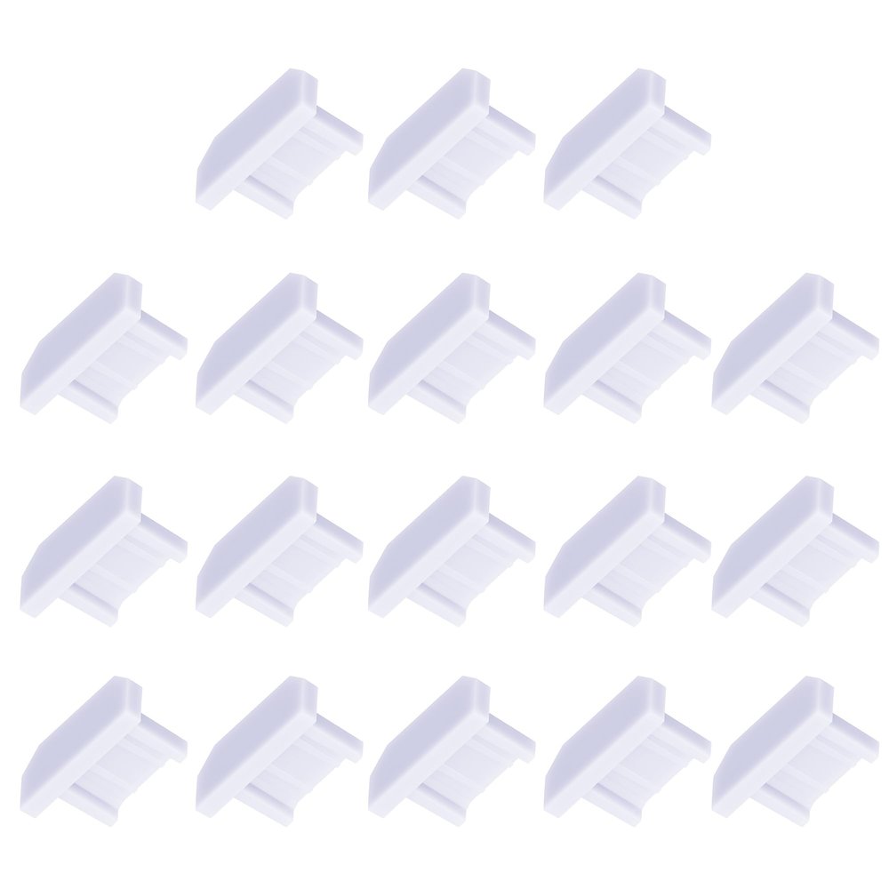 Skweawert 20 PCS Micro USB Port Anti-dust Plugs, Silicone Covers Caps Stoppers, Port Protector for PC Laptop Notebook Computers, Other Devices, 0.26 x 0.09 (LxW)