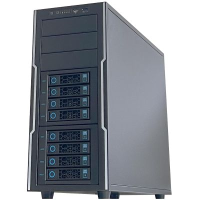 Generic ZhenLoong Full Tower 8 Bay Hard Drive hot-swap SAS SATA NAS Computer case ITX MATX ATX EATX EEB Server GPU Graphic Workstation Chassis with 12Gb backplane/SFF8643 Interface