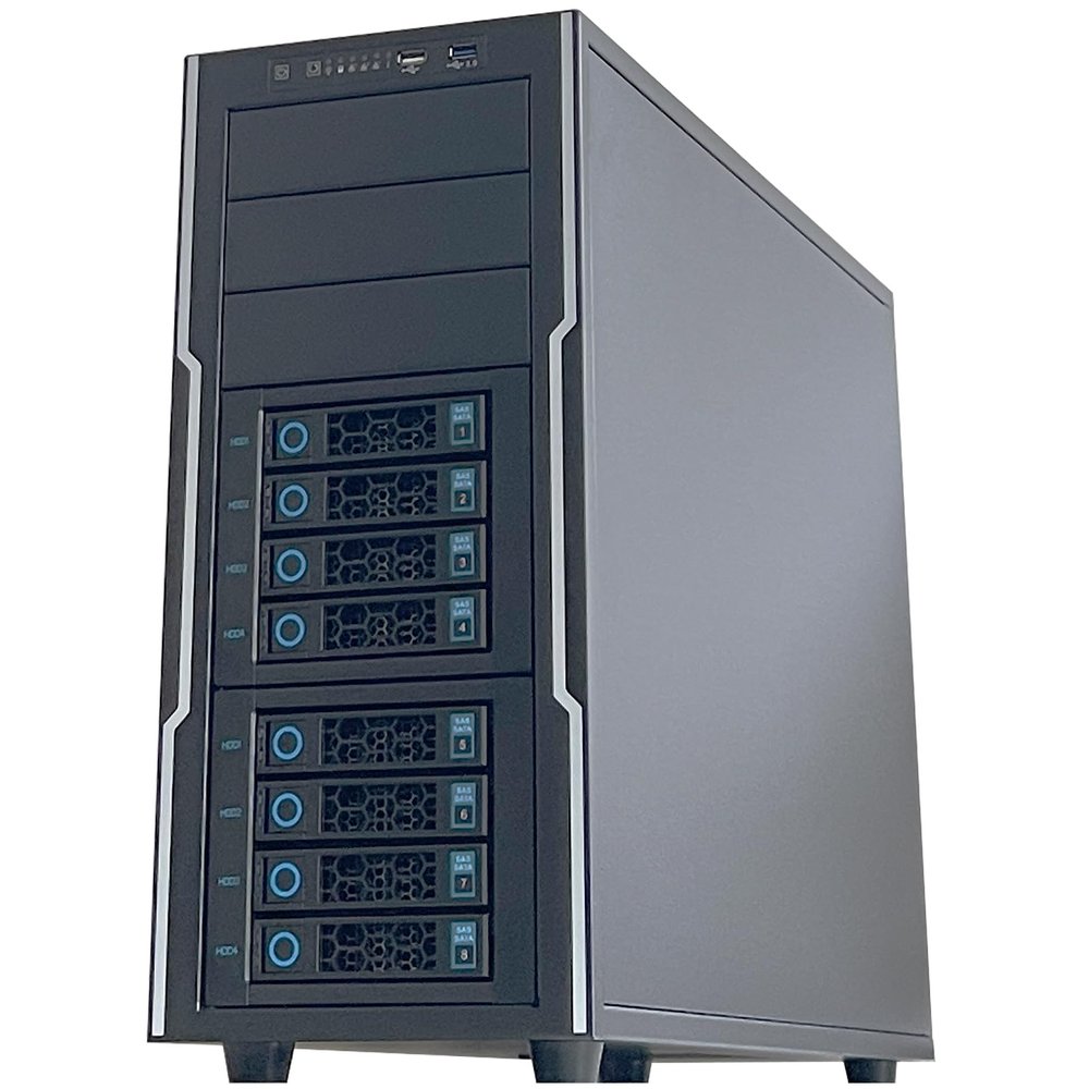 Generic ZhenLoong Full Tower 8 Bay Hard Drive hot-swap SAS SATA NAS Computer case ITX MATX ATX EATX EEB Server GPU Graphic Workstation Chassis with 12Gb backplane/SFF8643 Interface