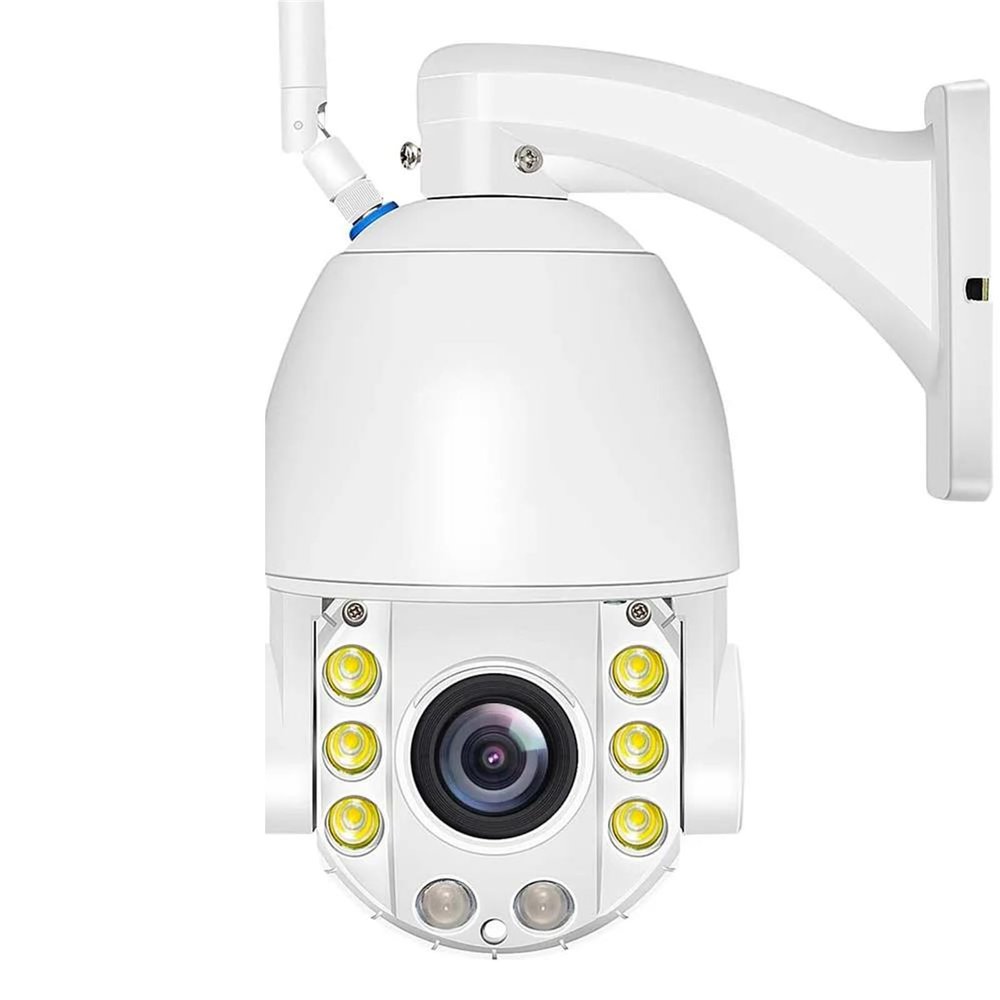 8MP Camera Outdoor Wifi Ip Camera Outdoor 30X Zoom Security Protection PTZ Cam 120M IR Distance Home Security Camera Emergency Strobe Light Alarm,Camera no card