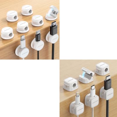 15 Pack Cable Management Cord Organizer, JOYROOM Magnetic Cable Clips Adhesive Wire Holder Keeper, Under Desk Cord Hider for Nightstand Desktop Wall Phone Charging USB Car Workspace Office Accessories