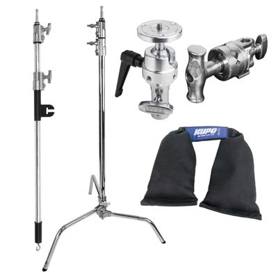 Kupo 40" C-Stand Overhead Shooting Kit 3, Professional Overhead Rig with Steel Baby Boom for Photography and Video Flat Lay Tabletop and Product Shooting with Stable Sliding Leg Support (KS708212)