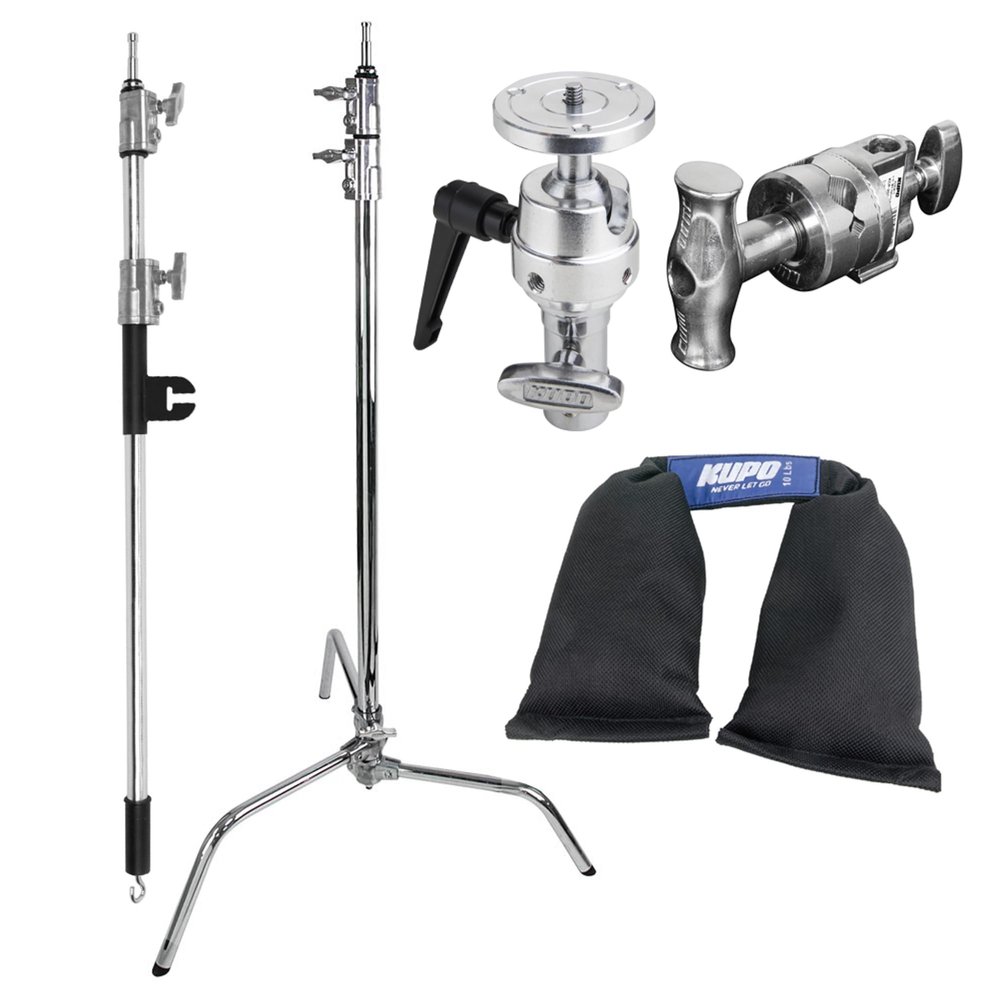 Kupo 40" C-Stand Overhead Shooting Kit 3, Professional Overhead Rig with Steel Baby Boom for Photography and Video Flat Lay Tabletop and Product Shooting with Stable Sliding Leg Support (KS708212)