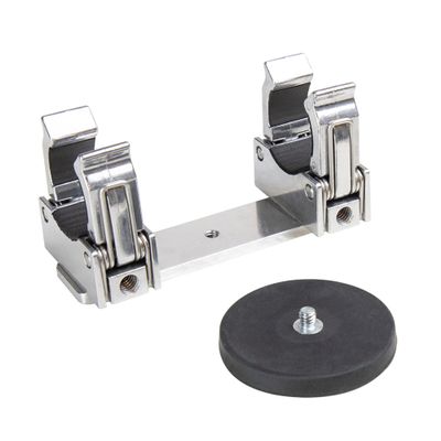 Kupo Universal Single LED Tube Holder with Magnet for T-12 LED Tubes 38-42mm Magnetic Mount with Rubber Pads and Spring Clamps (KG304112)