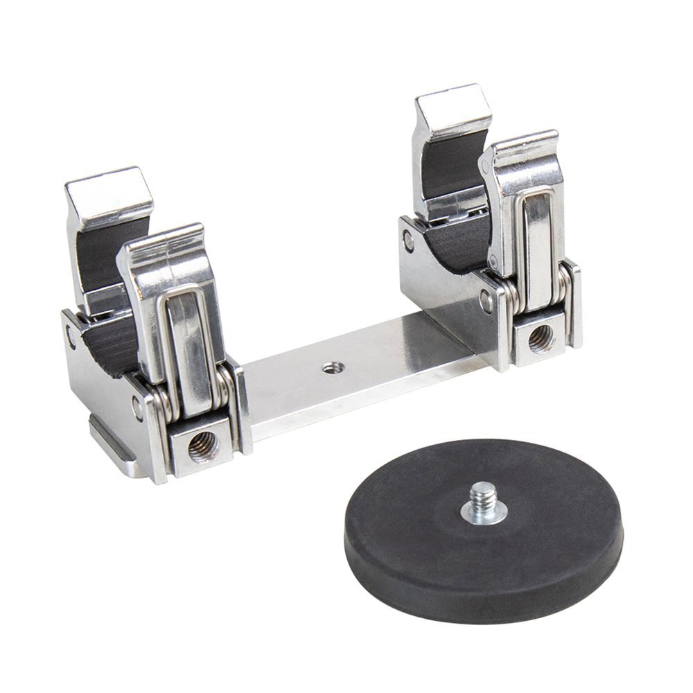 Kupo Universal Single LED Tube Holder with Magnet for T-12 LED Tubes 38-42mm Magnetic Mount with Rubber Pads and Spring Clamps (KG304112)