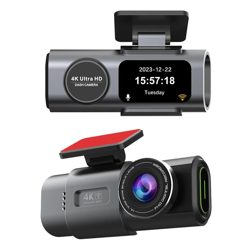 Front Rear Dual Dash Cam - 4K 1080P, 1.47 Inch Screen, Night and Parking Monitoring, for Drivers Seeking Road Condition Recording and Real Time Video Sharing
