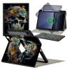DHYYDSQZ Keyboard Case for Samsung Galaxy Tab S9 FE+ Plus/Galaxy Tab S9+ Plus 12.4 Inch 2023 with 360 Degree Rotating Slim Cover Detachable Wireless Keyboard & S Pen Holder, Skull Art Flowers view 1