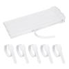 HARFINGTON 60pcs Reusable Cable Ties, 8 x 1/2" Fastening Cable Straps, Adjustable Cord Wire Management Organizing Self Gripping Ties Hook & Loop for Office, Home, Data Centers, White view 1