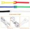 HARFINGTON 60pcs Reusable Cable Ties, 8 x 1/2" Fastening Cable Straps, Adjustable Cord Wire Management Organizing Self Gripping Ties Hook & Loop for Office, Home, Data Centers, White view 4