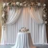 10x10FT White Backdrop Curtain for Wedding Parties Wrinkle Free Curtain Backdrop for Baby Shower White Drapes for Birthday Party Photography Background Soft Fabric 5ft x 10ft, 2 Panels view 2