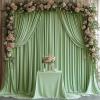 20x10FT Wrinkle Free Sage Green Backdrop Curtains for Parties Green Curtain Backdrop for Baby Shower Green Drapes for Birthday Party Photography Background Soft Fabric 5ft x 10ft, 4 Panels view 2