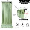 20x10FT Wrinkle Free Sage Green Backdrop Curtains for Parties Green Curtain Backdrop for Baby Shower Green Drapes for Birthday Party Photography Background Soft Fabric 5ft x 10ft, 4 Panels view 4