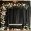 10x10FT Black Backdrop Curtains for Parties Wrinkle Free Black Curtains Backdrop Drapes Soft Fabric Decoration for Birthday Wedding Party Photo Photography Background 5ft x 10ft, 2 Panels view 2
