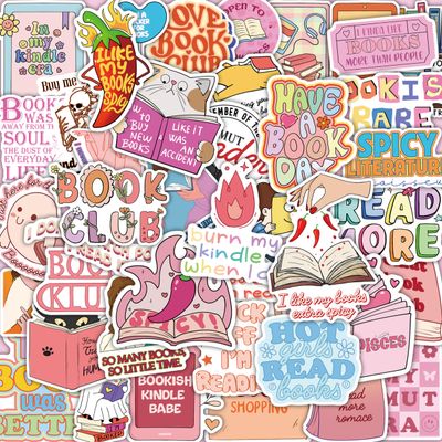 128 PCS Book Stickers for Kindle, Bookish Holographic Sticker Pack for Tablets, Laptops, Booktok Stickers for Adults Ebook Readers, Romance Cute Waterproof Vinyl Decals for Water Bottles
