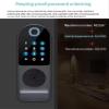 DirectNine Basics Courtyard iron door lock home electronics fingerprint door lock smart door rim lock, Black view 3