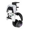BRAINWAVZ The Grebe - Headphone & Dual Game Controller Holder - Attaches to Side of Desk, Under Desk Headset Holder, Suitable for All Headphones & Gamepads view 1