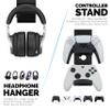 BRAINWAVZ The Grebe - Headphone & Dual Game Controller Holder - Attaches to Side of Desk, Under Desk Headset Holder, Suitable for All Headphones & Gamepads view 2