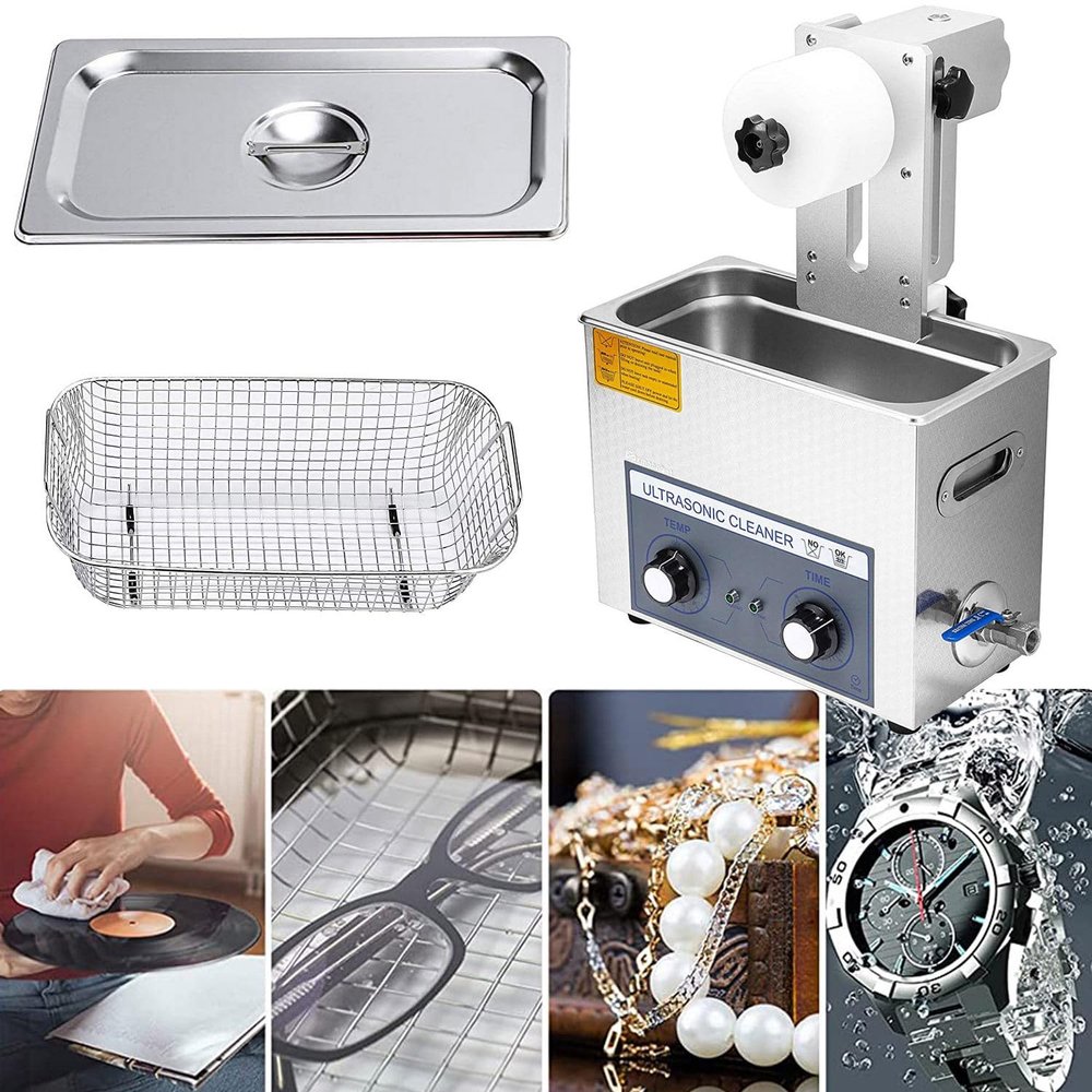 LZDOYY Digital record cleaning machine / 6L ultrasonic cleaner / 40000Hz 180W power adjustable / 0-30 min timer & temperature control/automatic rotation with lifting platform,220V