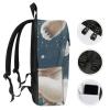 17 Inch Travel Backpack Lightweight Waterproof Casual Laptop Backpack Hiking Camping Daypack for Women Men Funny Polar Bear Playing Snowball view 3