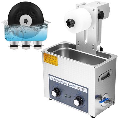 LZDOYY 6L Ultrasonic Vinyl Record Cleaner 4 Pcs One Time Auto Rotating Double Sided LP Cleaning 0-30 Minutes Timing Vinyl Record Cleaning System,220V