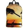 17 Inch Travel Backpack Lightweight Waterproof Casual Laptop Backpack Hiking Camping Daypack for Women Men Giraffe Sunset view 1