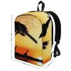 17 Inch Travel Backpack Lightweight Waterproof Casual Laptop Backpack Hiking Camping Daypack for Women Men Giraffe Sunset view 2