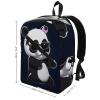 17 Inch Travel Backpack Lightweight Waterproof Casual Laptop Backpack Hiking Camping Daypack for Women Men Cool Panda view 2