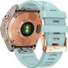 BIK 20mm Soft Silicone Strap for Garmin fenix 5S/5S Plus/6S/7S/Instinct 2S/D2, Quick with Rose Gold Buckle Breathable Waterproof Wristband Accessory(Sea Foam 5.3"-8.2") view 2