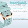 BIK 20mm Soft Silicone Strap for Garmin fenix 5S/5S Plus/6S/7S/Instinct 2S/D2, Quick with Rose Gold Buckle Breathable Waterproof Wristband Accessory(Sea Foam 5.3"-8.2") view 3