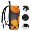 17 Inch Travel Backpack Lightweight Waterproof Casual Laptop Backpack Hiking Camping Daypack for Women Men Halloween Pumpkin view 3