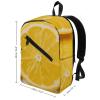 17 Inch Travel Backpack Lightweight Waterproof Casual Laptop Backpack Hiking Camping Daypack for Women Men Summer Lemon view 2