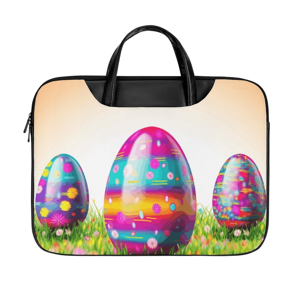 17 Inch Laptop Shoulder Bag Waterproof Portable Laptop Case Sleeve Messenger Bag for Women Men Colorful Easter Egg