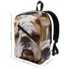17 Inch Travel Backpack Lightweight Waterproof Casual Laptop Backpack Hiking Camping Daypack for Women Men Cute Bulldog Puppy view 2