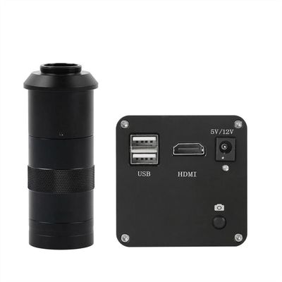 ZTBH Microscope Accessories Kit 4K 32MP UHD 1080P HDMI Industry Video Microscope Camera with 100X Lens for Machine PCB Board CPU Repair Soldering Measurement Function Microscope Slides