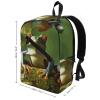 17 Inch Travel Backpack Lightweight Waterproof Casual Laptop Backpack Hiking Camping Daypack for Women Men Peace Frog Tree view 2
