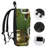 17 Inch Travel Backpack Lightweight Waterproof Casual Laptop Backpack Hiking Camping Daypack for Women Men Peace Frog Tree view 3