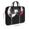 17 Inch Laptop Shoulder Bag Waterproof Portable Laptop Case Sleeve Messenger Bag for Women Men Red Wine Glasses view 2
