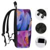 17 Inch Travel Backpack Lightweight Waterproof Casual Laptop Backpack Hiking Camping Daypack for Women Men Flower view 3
