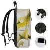 17 Inch Travel Backpack Lightweight Waterproof Casual Laptop Backpack Hiking Camping Daypack for Women Men Beautiful Flowers view 3