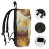 17 Inch Travel Backpack Lightweight Waterproof Casual Laptop Backpack Hiking Camping Daypack for Women Men Flower And Bear view 3