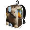 17 Inch Travel Backpack Lightweight Waterproof Casual Laptop Backpack Hiking Camping Daypack for Women Men Easter Rabbit And Easter Eggs view 2