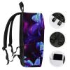 17 Inch Travel Backpack Lightweight Waterproof Casual Laptop Backpack Hiking Camping Daypack for Women Men Blue Purple Flower Butterfly view 3