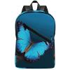 17 Inch Travel Backpack Lightweight Waterproof Casual Laptop Backpack Hiking Camping Daypack for Women Men Beautiful Blue Butterfly view 1