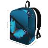17 Inch Travel Backpack Lightweight Waterproof Casual Laptop Backpack Hiking Camping Daypack for Women Men Beautiful Blue Butterfly view 2