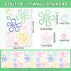 177 Pcs Flowers Bubbles Ocean Wall Decals, Cute Bubble Stickers Under The Sea Birthday Party Flower Wall Decorations for Bedroom Bathroom Boys Girls Teens Adults view 2