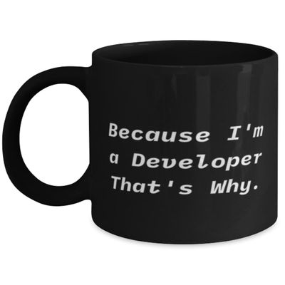 Special Developer Gifts, Because I'm a Developer That's Why, Love Birthday 11oz 15oz Mug For Colleagues From Friends