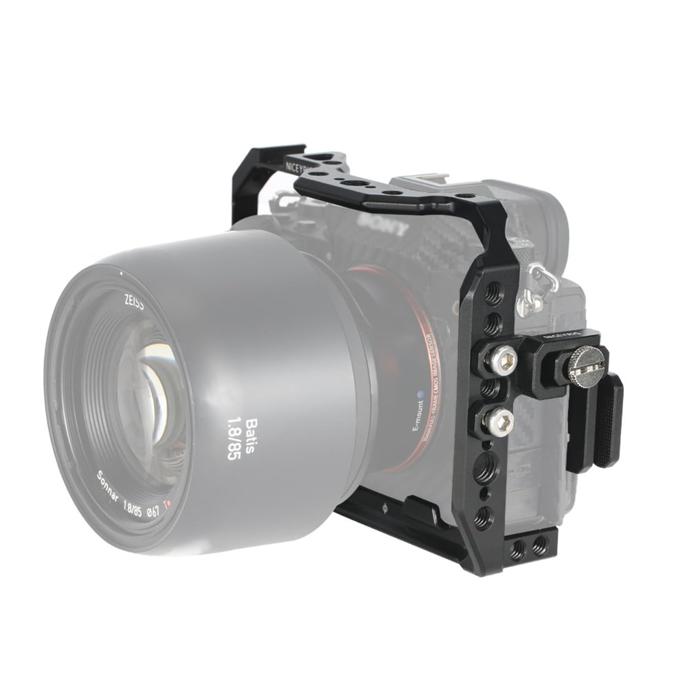 NICEYRIG A1 Camera Cage with HDMI Cable Clamp for Sony Alpha 1/A7 IV/A7R IV/A7R III/A7 III/A9/A9 II, Video Recording DSLR Stabilizer Integrated with Quick Release Plate for ARCA-Style, Cold Shoe
