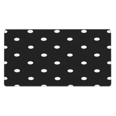 (Black and White Polka Dot) Gaming Mousepad, Waterproof Non-Slip Desk Mat Keyboard Pad Large Mousepad Home Office Desk Accessories and Decor Gift for Women Men - 16"x29.5"