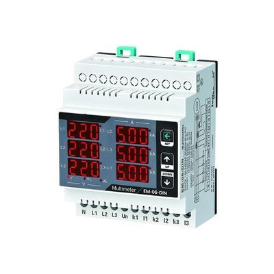 QZLIBEFUD EM-06-DIN Multimeter, Three Phase Volt(L-L),(L-N), Ampere,Frequency, Phase Sequence Display Panel Meter 12 in 1(Without CT.)